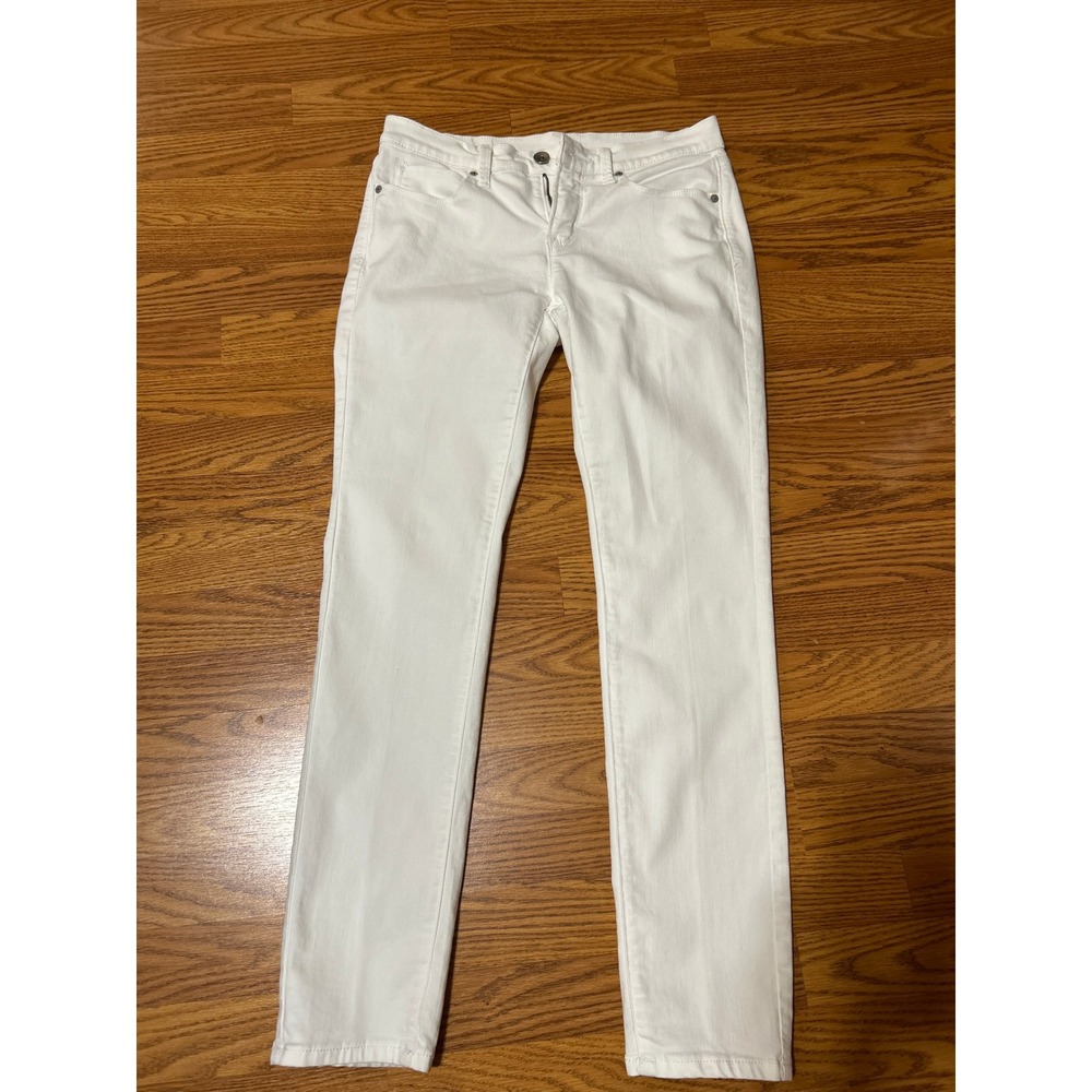 JCP Super Soft Premium Denim Skinny Jeans White Stretch Size 29/8 Womens